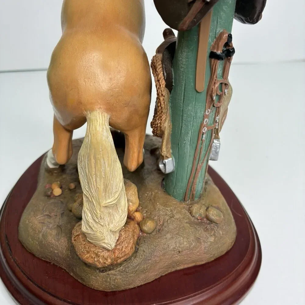 Danbury Mint Noble Yellow Golden Stallion Candlestick Holder By Gianni Benveuti